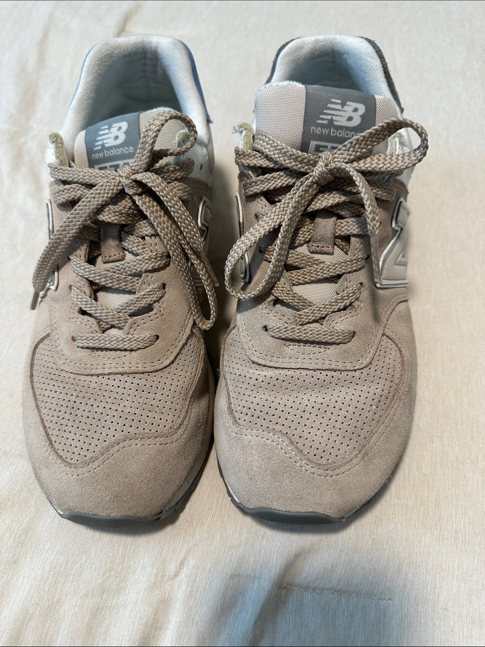 574 New Balance 9.5 Men’s Taupe Suede Athletic Sneakers